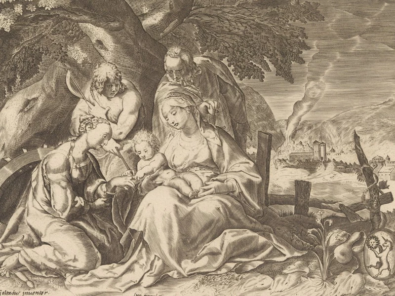 1596-Nicolas Perrey - Il fidanzamento di Santa Caterina